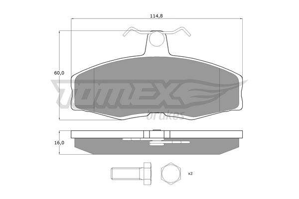 TOMEX BRAKES Комплект тормозных колодок, дисковый тормоз TX 10-272